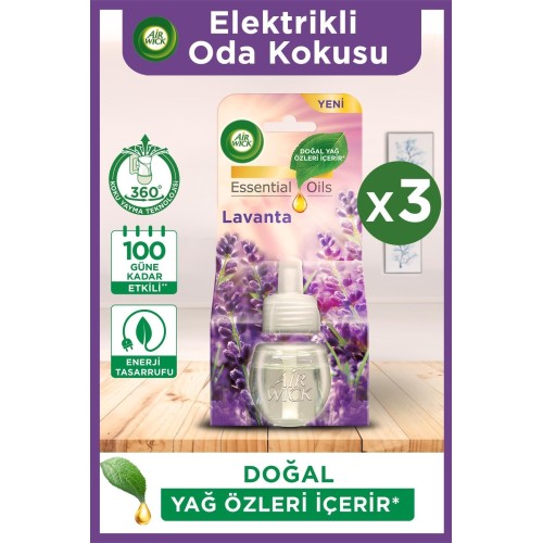 Air Wick Elektrikli Oda Kokusu Yedek Şişe Lavanta x 3 Adet
